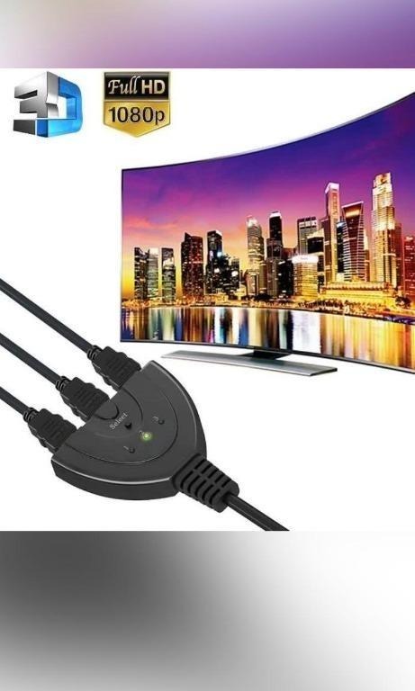 DMI Switch,GANA 3 Port 4K HDMI Switch 3x1 Switch Splitter with Pigtail ...