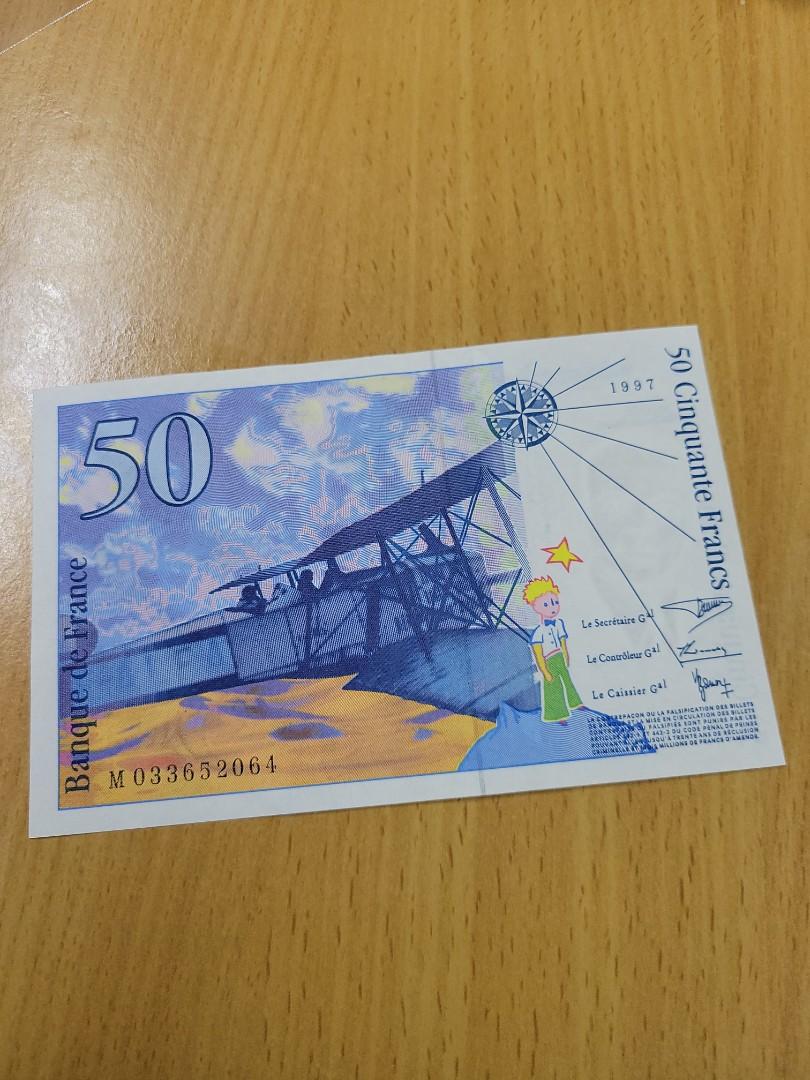 France -UNC 法國銀行發行小王子Little Prince 50法郎(francs) 鈔票, 興趣及遊戲, 收藏品及紀念品, 錢幣-  Carousell