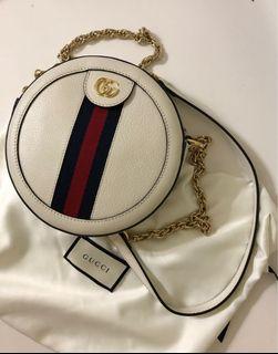 Gucci Ophidia 圓形迷你肩背包（正品、牛皮、made in Italy )