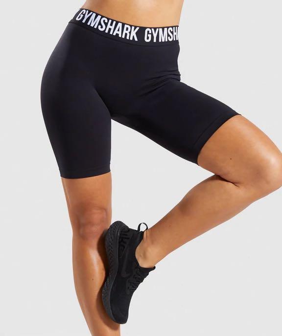 Gymshark Fit Cycling Shorts - Black/White