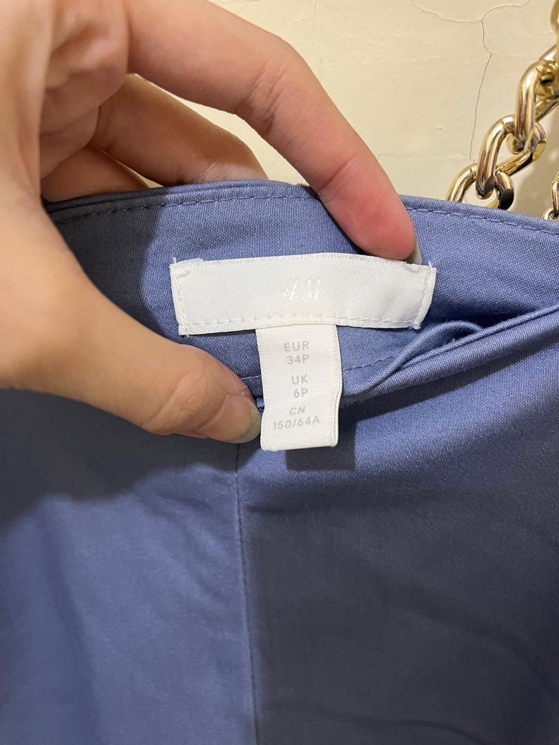 H M baby blue office pants size 34P Fesyen Wanita Pakaian Wanita