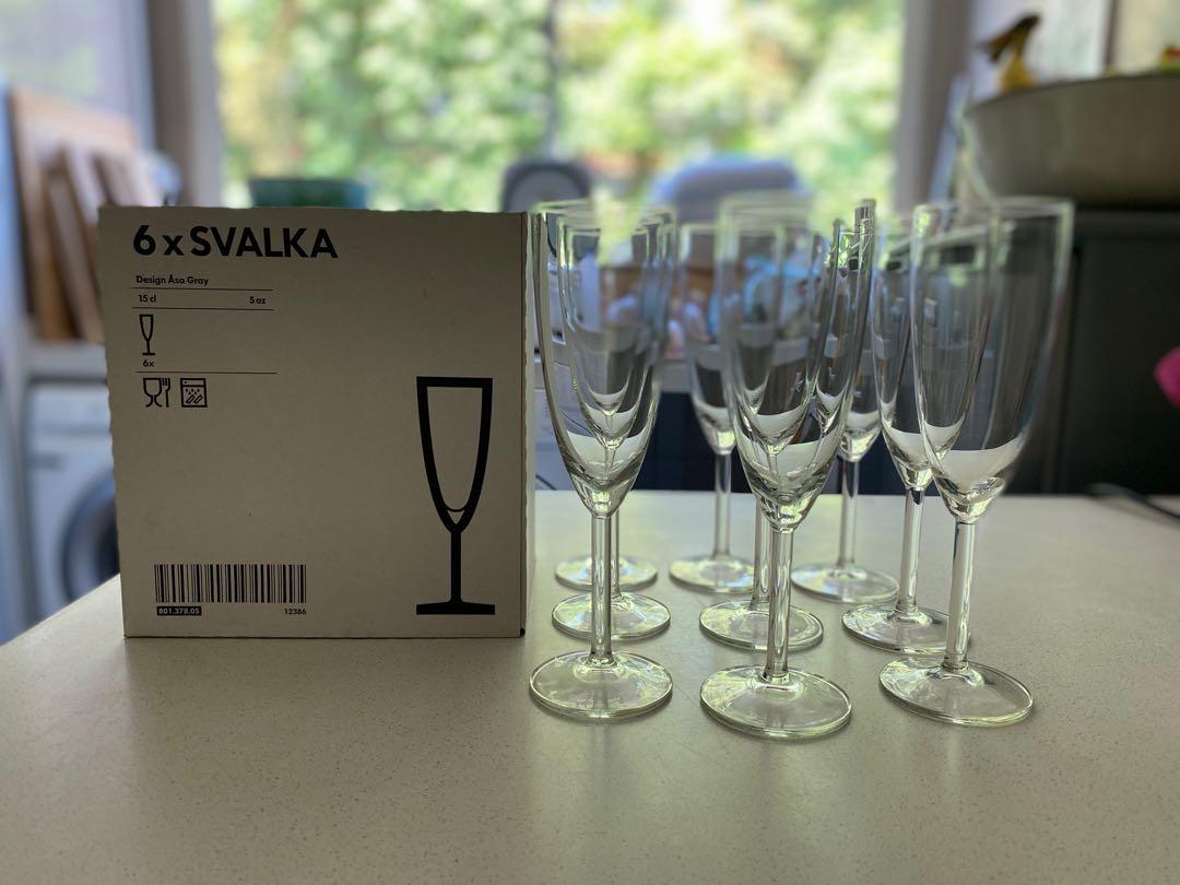 Ikea Champagne Flutes 15 glasses, Furniture & Home Living