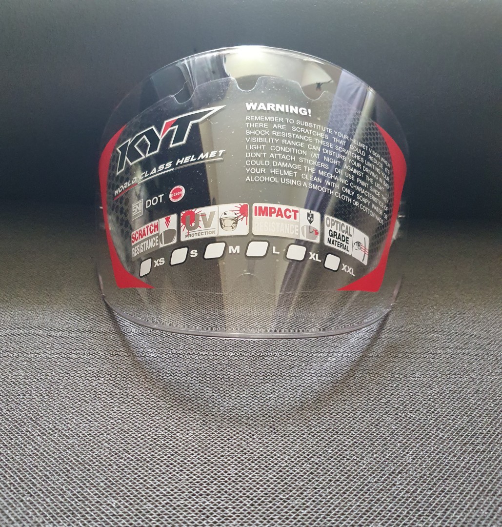 KYT Venom/Hellcat helmet visor (Clear), Motorcycles, Motorcycle