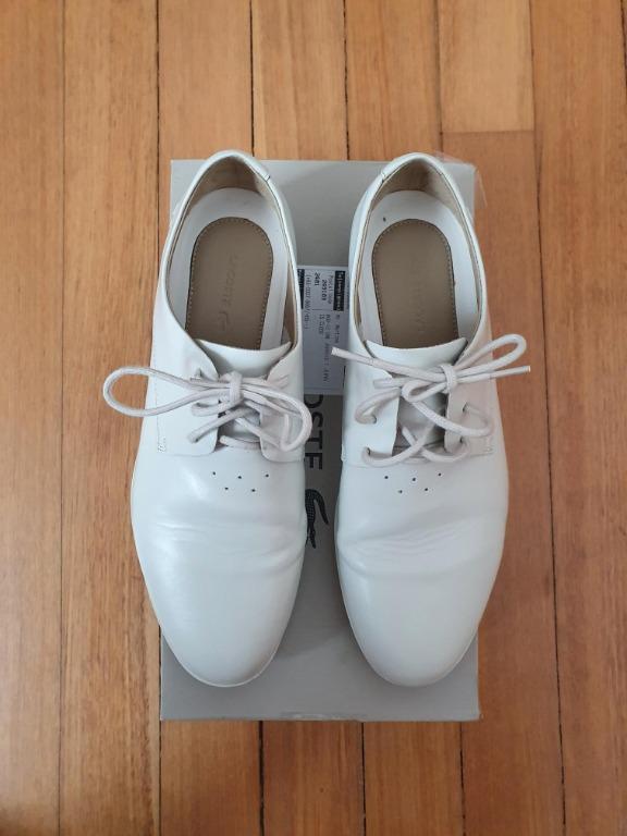 Lacoste Oxford ladies shoes white 38, Women's Fashion, Footwear, Flats