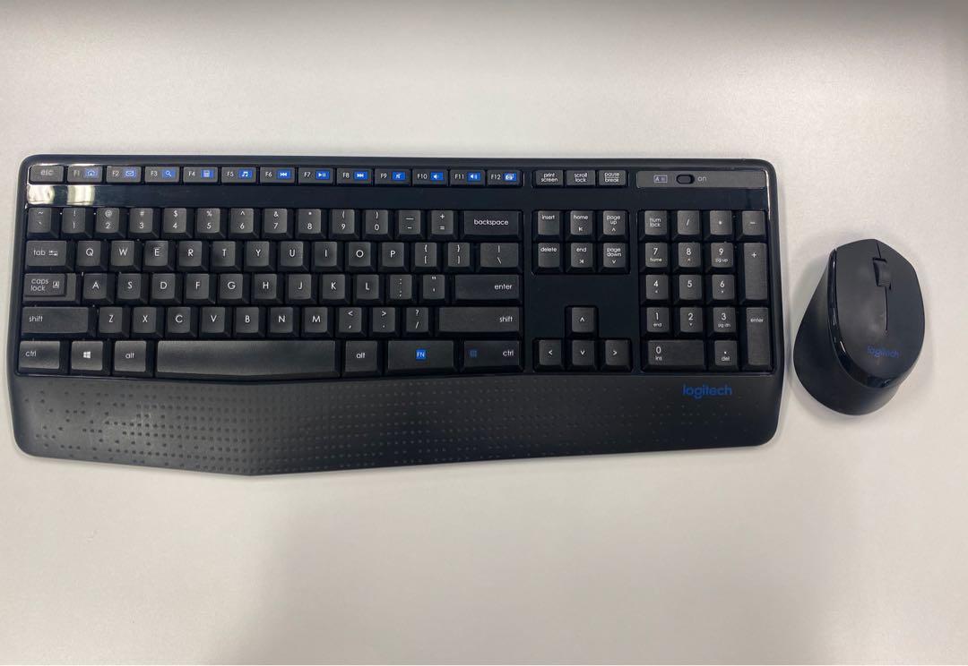 Logitech K345 full sized wireless keyboard and M275 mouse, Computers