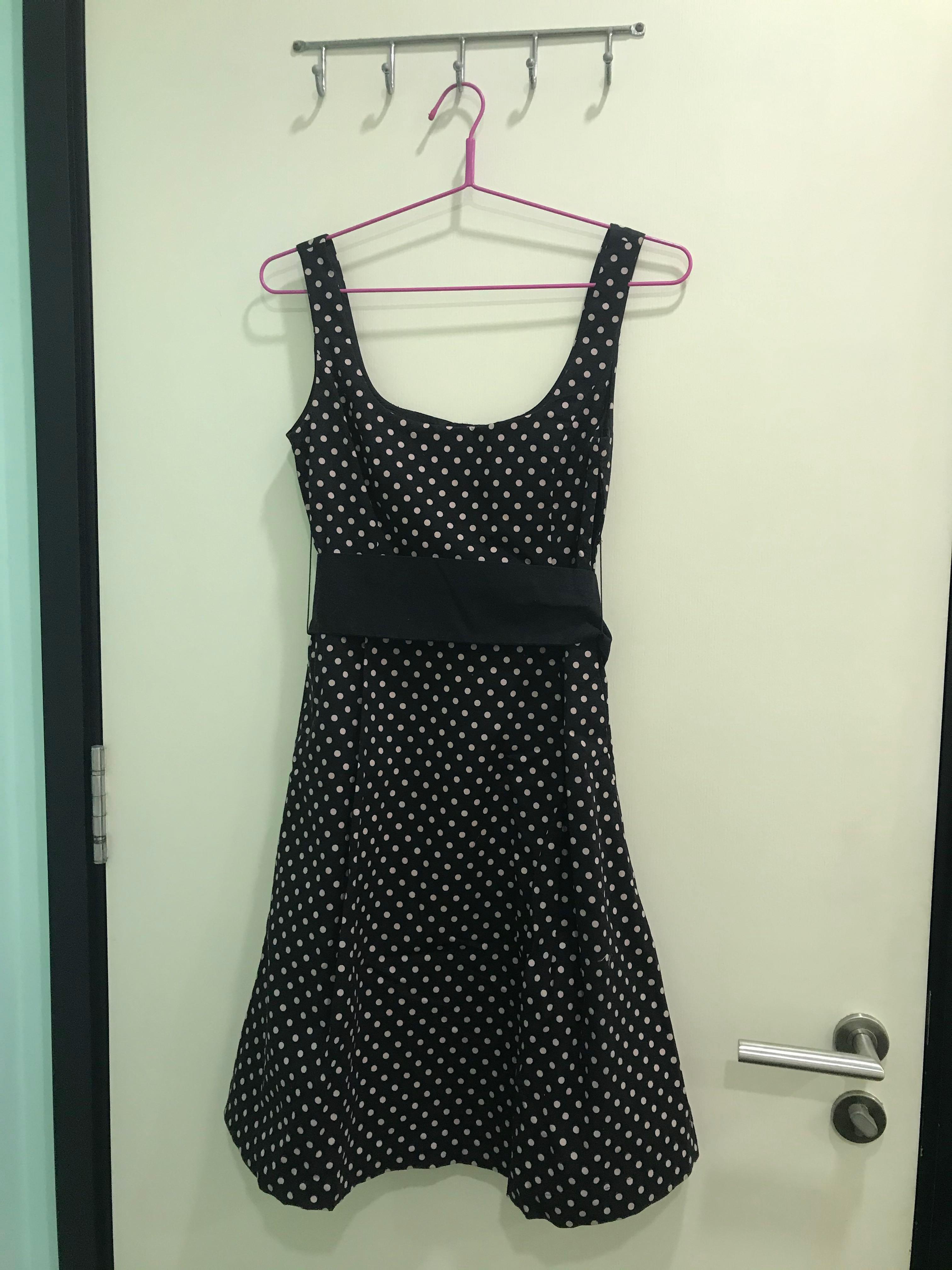 Mango Black Polka Dot Dress Women s Fashion Dresses Sets Dresses on Carousell