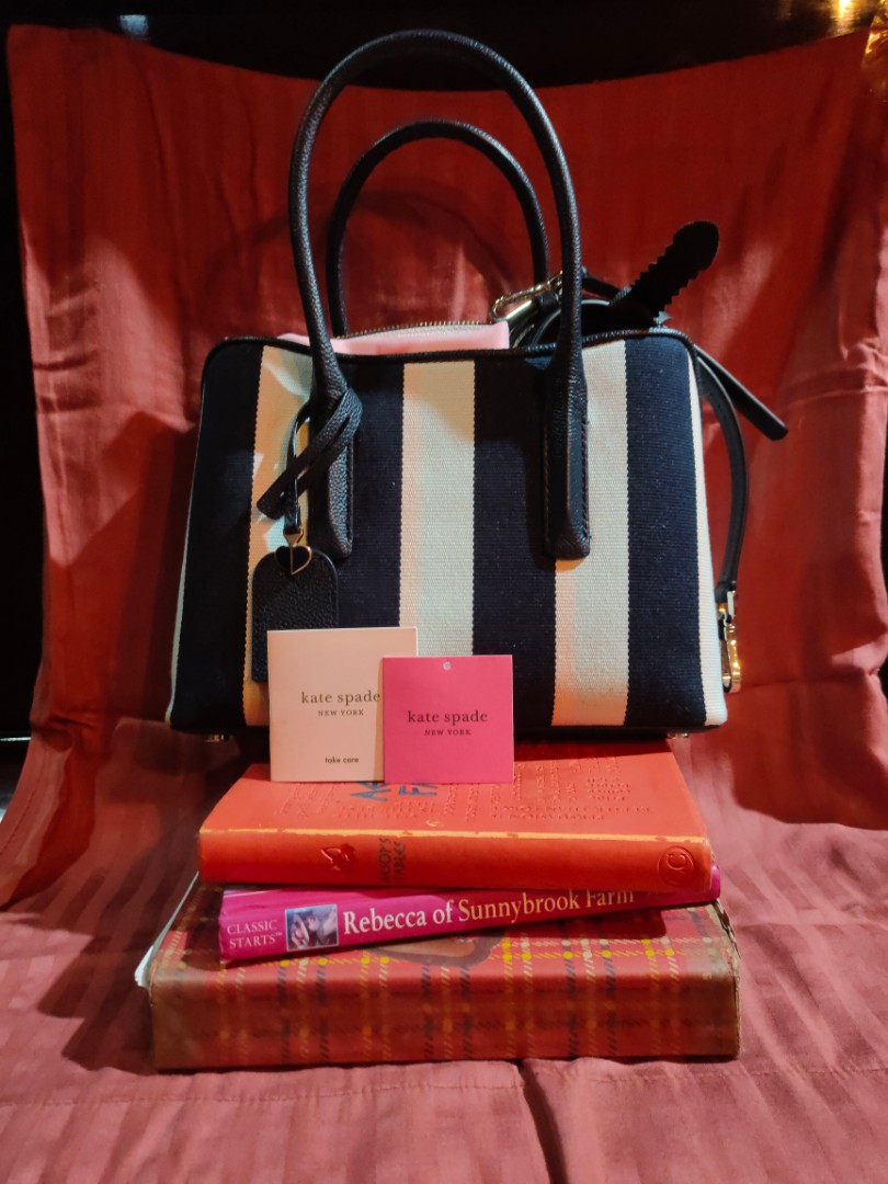 Margaux canvas top stripe medium satchel