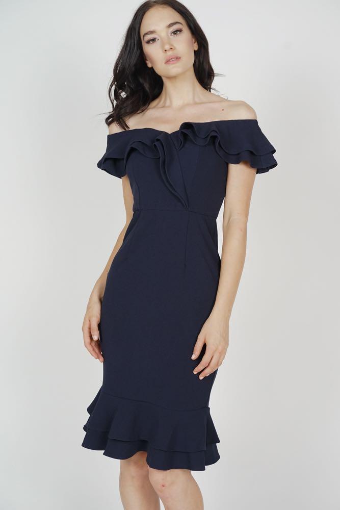 blue lace off the shoulder prom dress Royal Blue Ombre Off-shoulder Prom Ball Gown