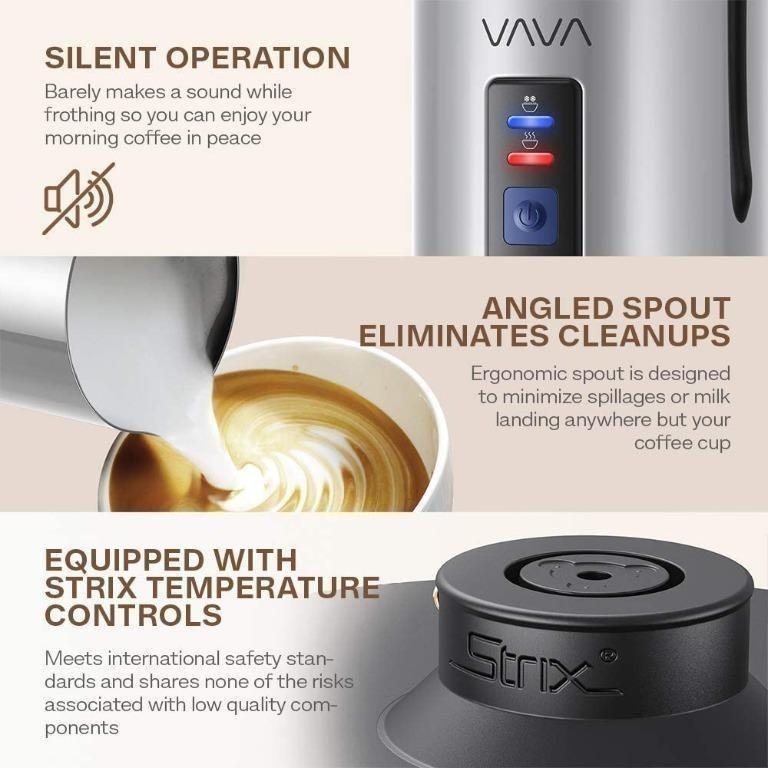 Milk Frother and Warmer[2021 Upgrade], VAVA Electric Milk Steamer