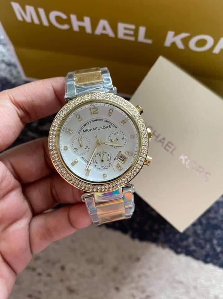 Michael kors parker silver on sale tone watch