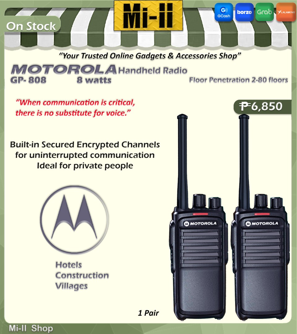 Motorola Walkie Talkie Handheld Radio 8 watts, Mobile Phones & Gadgets