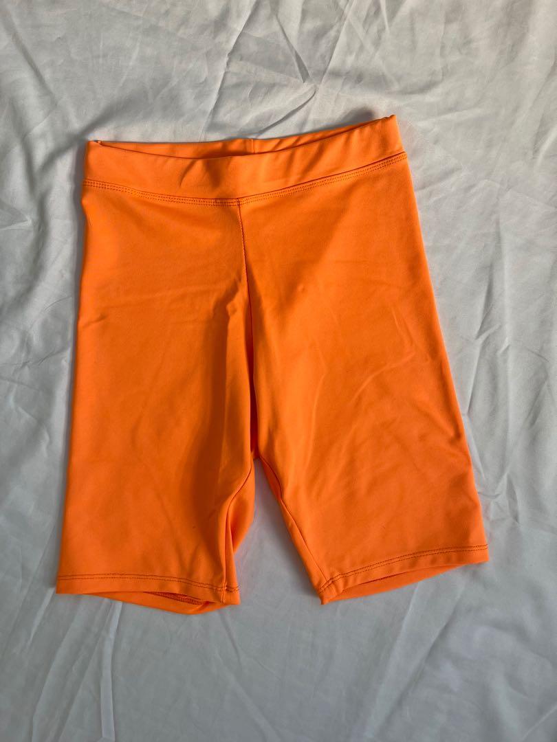NEON ORANGE BIKER SHORTS, Women's Fashion, Bottoms, Shorts on Carousell