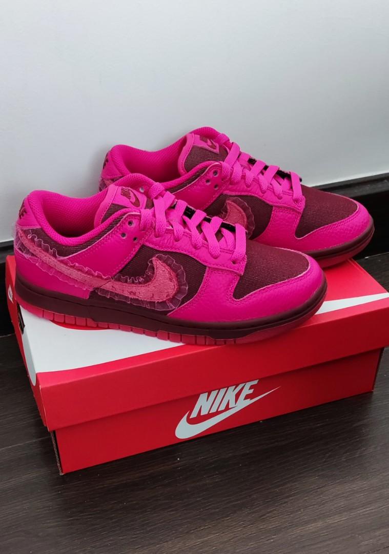 Nike Dunk Low Pink Prime Valentine's Day, Women's Fashion