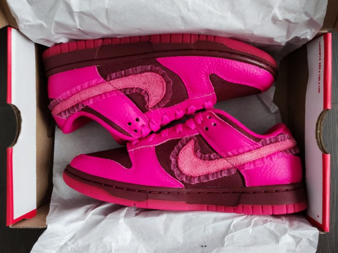 Nike Dunk Low Pink Prime Valentine's Day, Women's Fashion