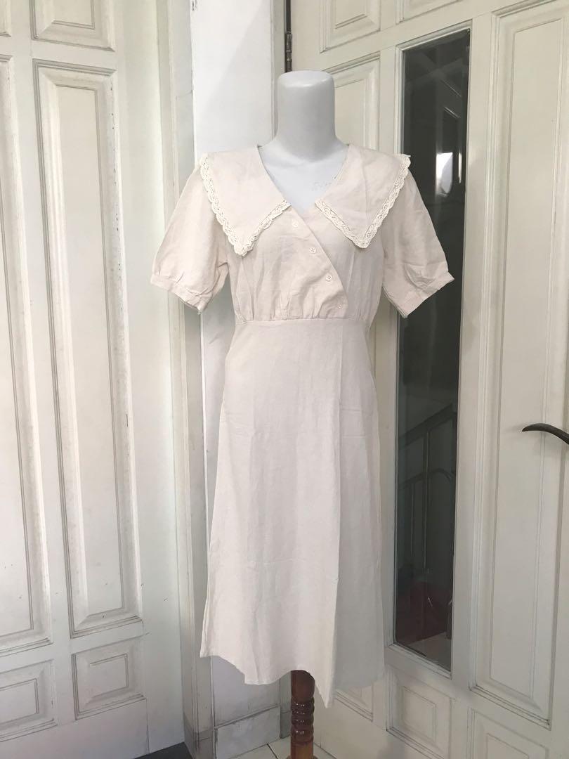 ❗️NO NEGO❗️Dress Vintage Cream, Fesyen 