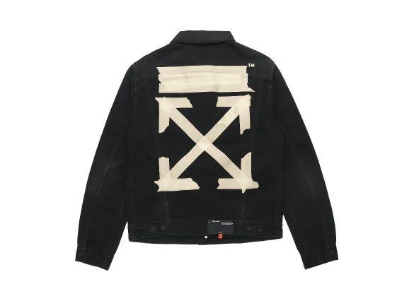 Off-White - Black denim jacket with logo patch OMYE090C99DEN001 - buy with  Belgium delivery at Symbol