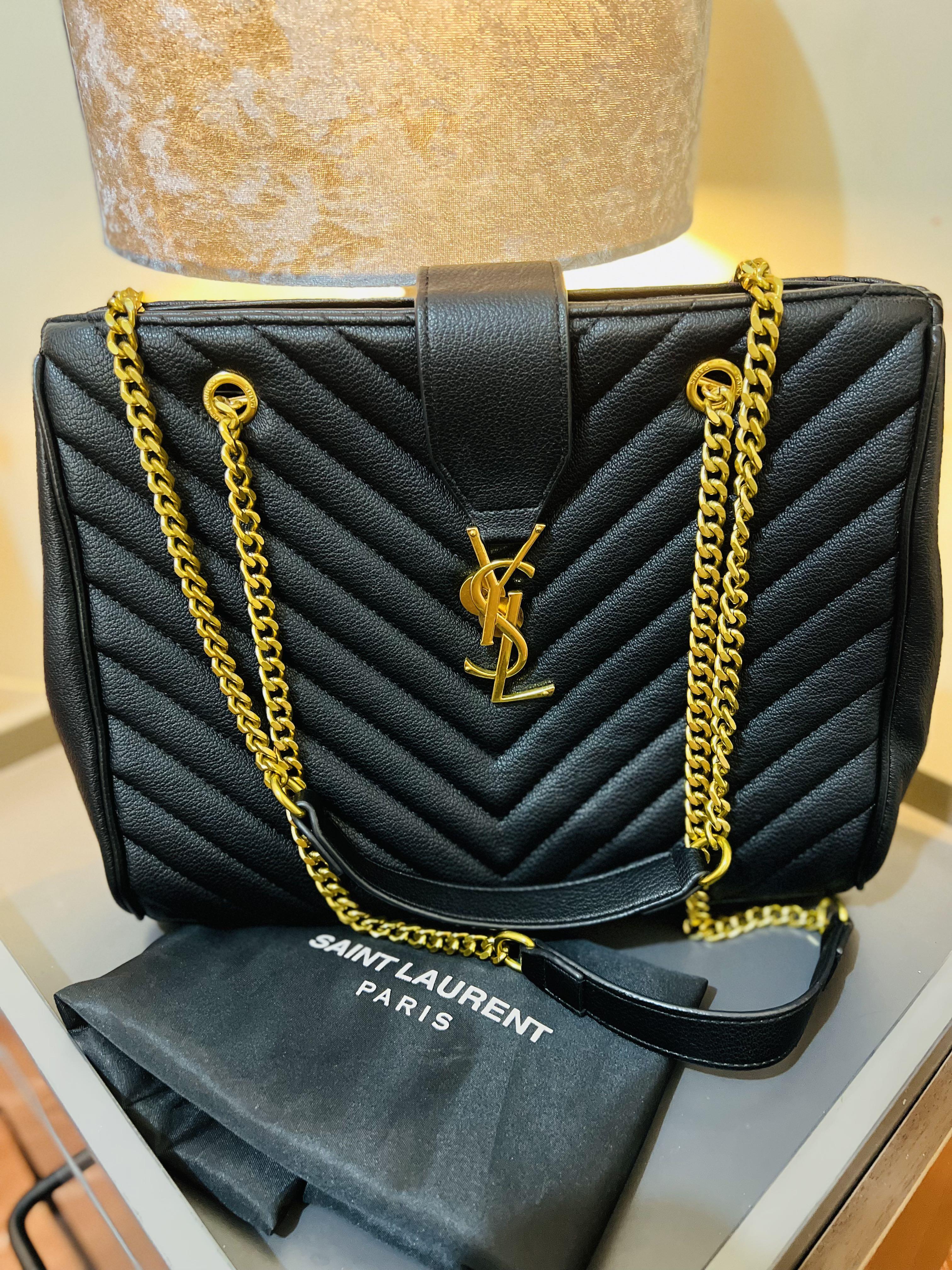 Ysl black crossbody gold chain clearance