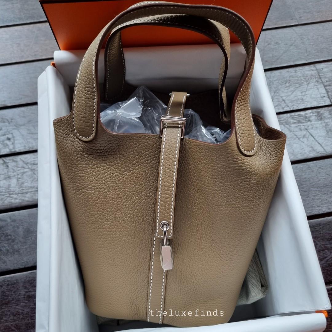 Hermes Picotin 18 Etoupe Gold Hardware, Luxury, Bags & Wallets on Carousell