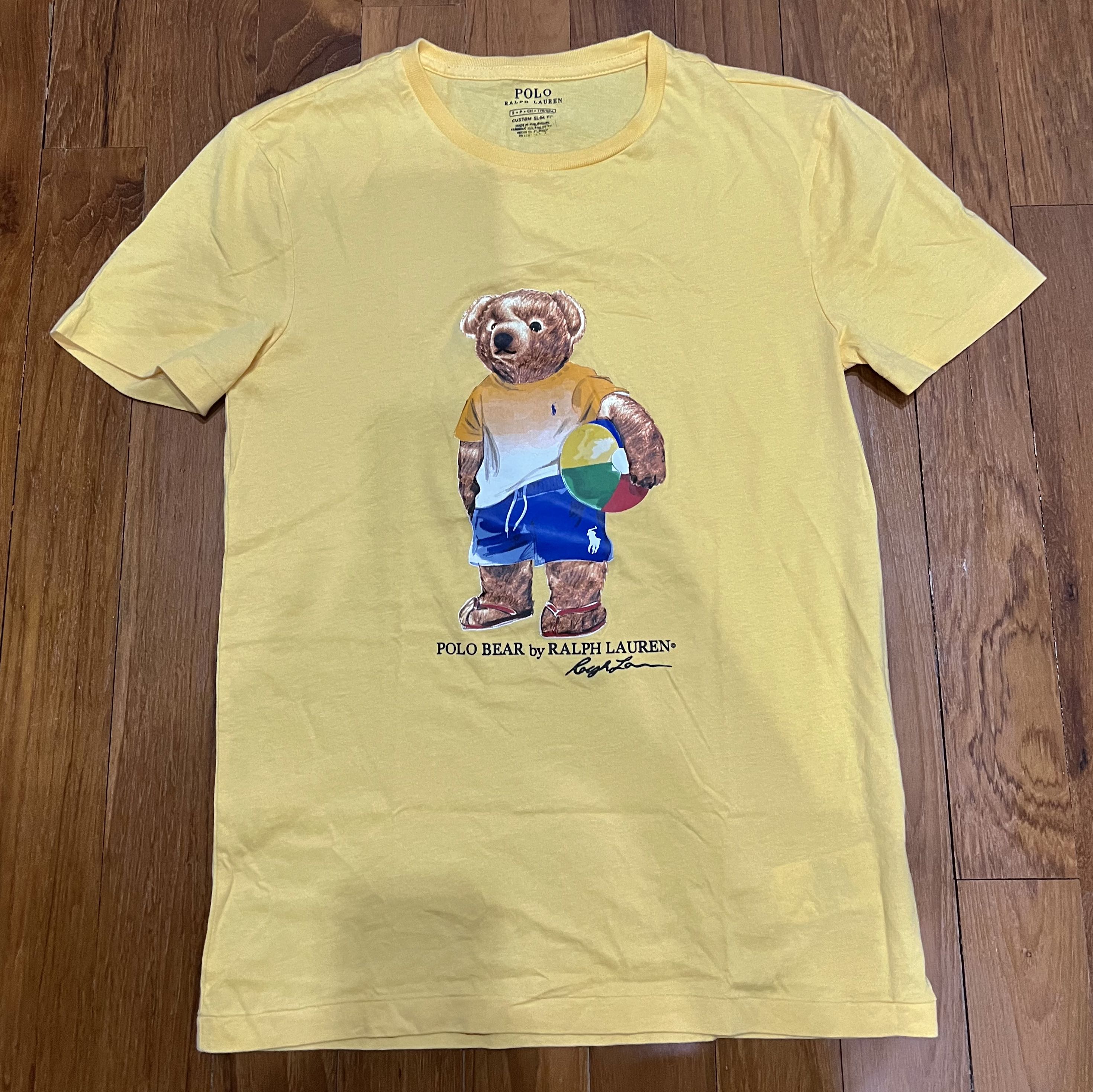 Polo bear t shirt yellow hot sale