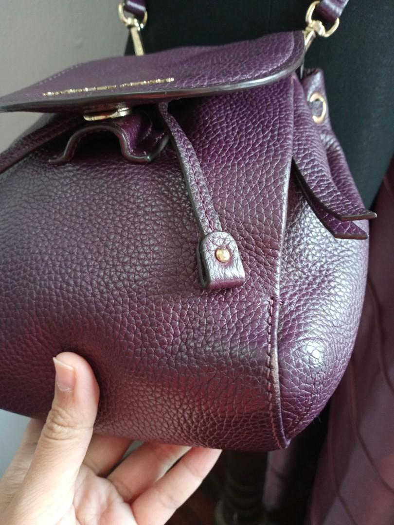 Preloved Authentic Michael Kors Riley Small Flap Pack Crossbody in Damson Purple