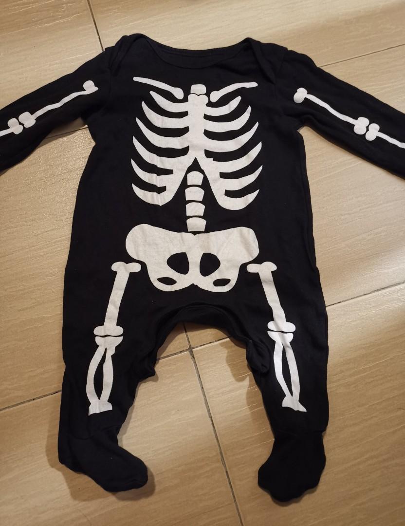 Preloved Mothercare Baby Halloween Costume skeleton sleepsuit 3 6 month