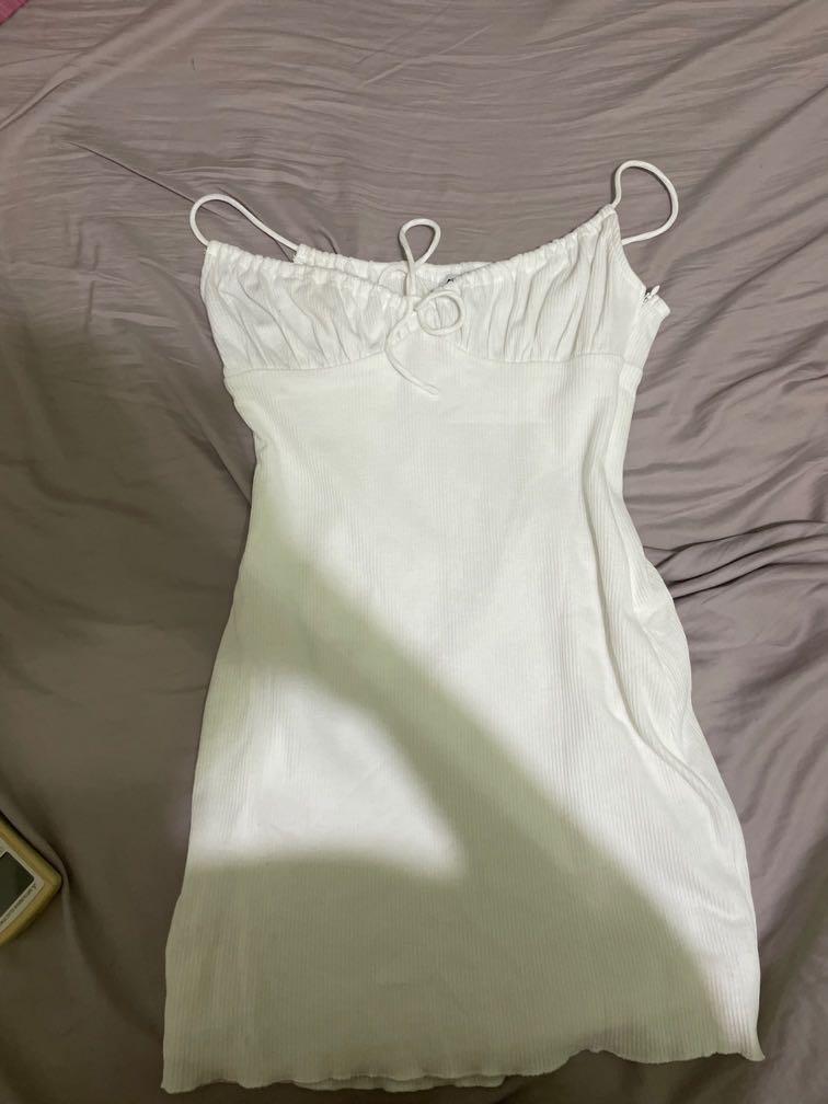 strapless open back dress Swing Mini Dress White main image 0