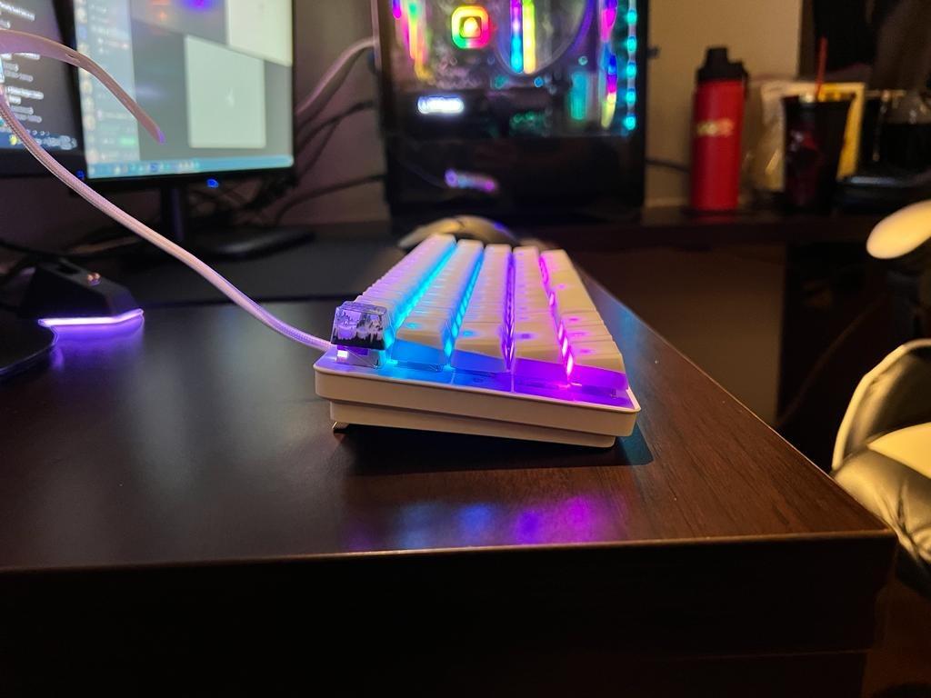 Razer Huntsman mini with purple optical switches and pudding keycaps