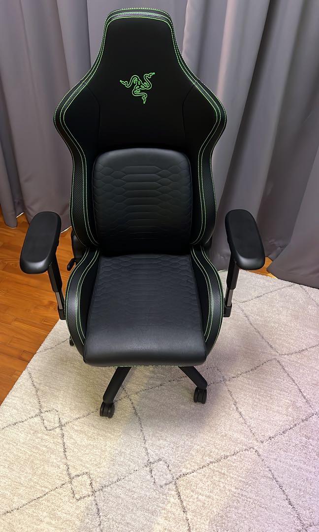 Green Razor Chair Razer Iskur - Black / Green Gaming Chair with Built-in Lumbar Support ...