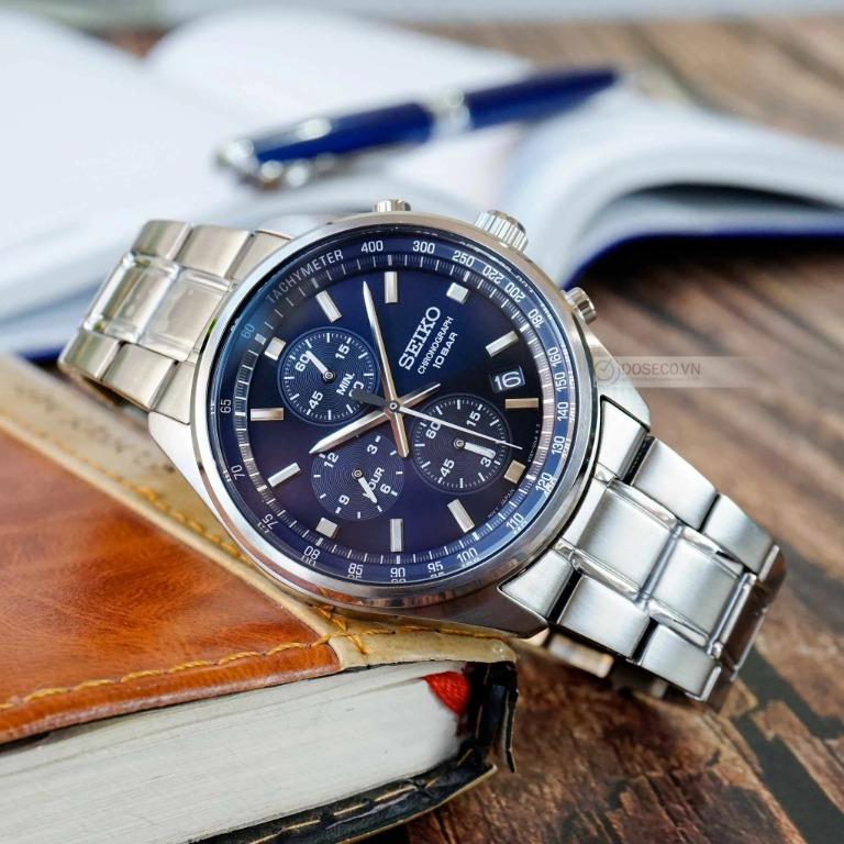 Seiko SSB377P1 Chronograph Analog Blue Dial Stainless Steel Bracelet Men s Watch SSB377P SSB377 Men s Fashion Watches Accessories Watches on Carousell