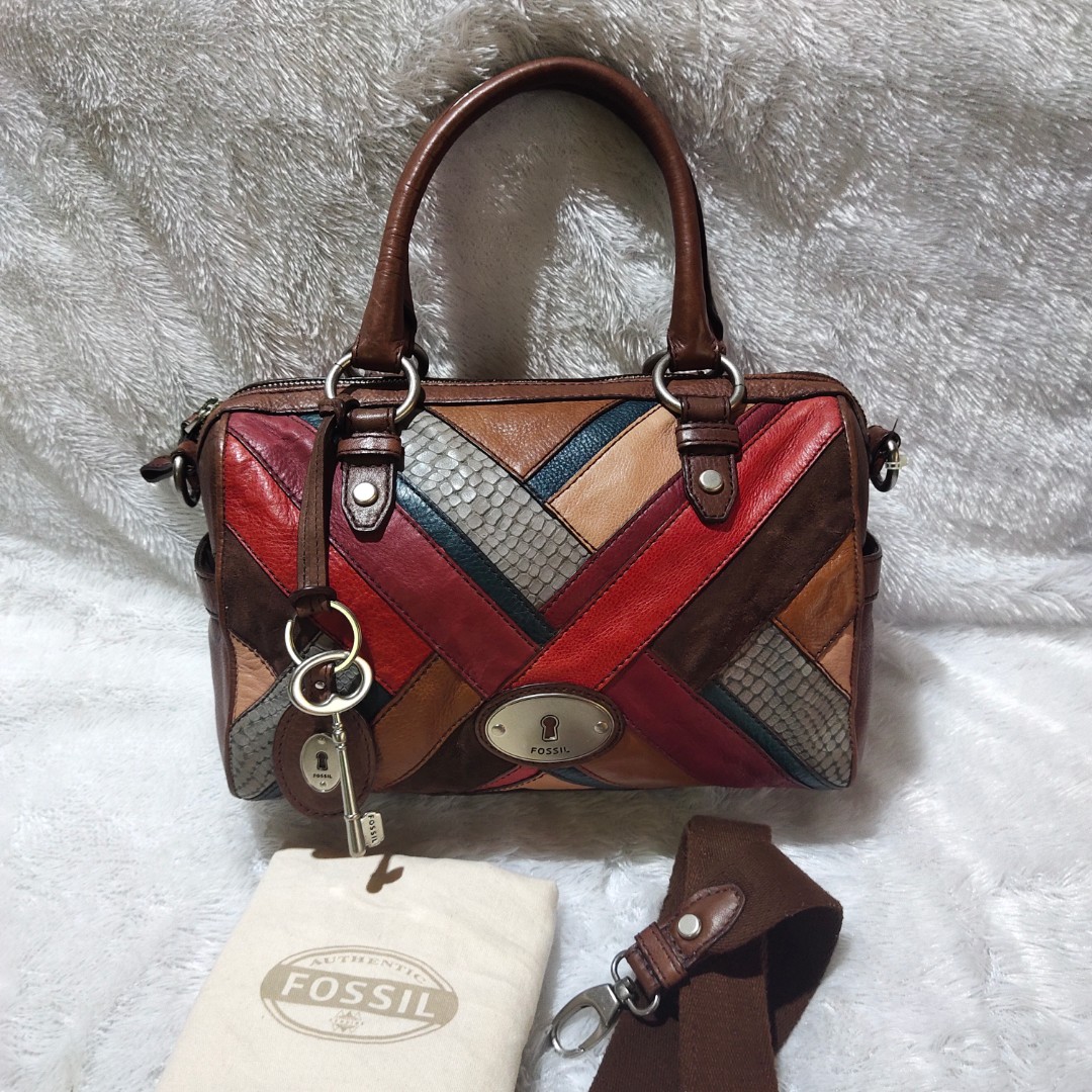 Tas Fossil Maddox Patchwork Dark Preloved Barang Mewah Tas