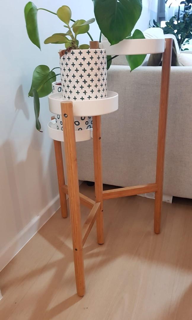 Tripod plant stand Ikea SATSUMAS, Furniture & Home Living, Gardening