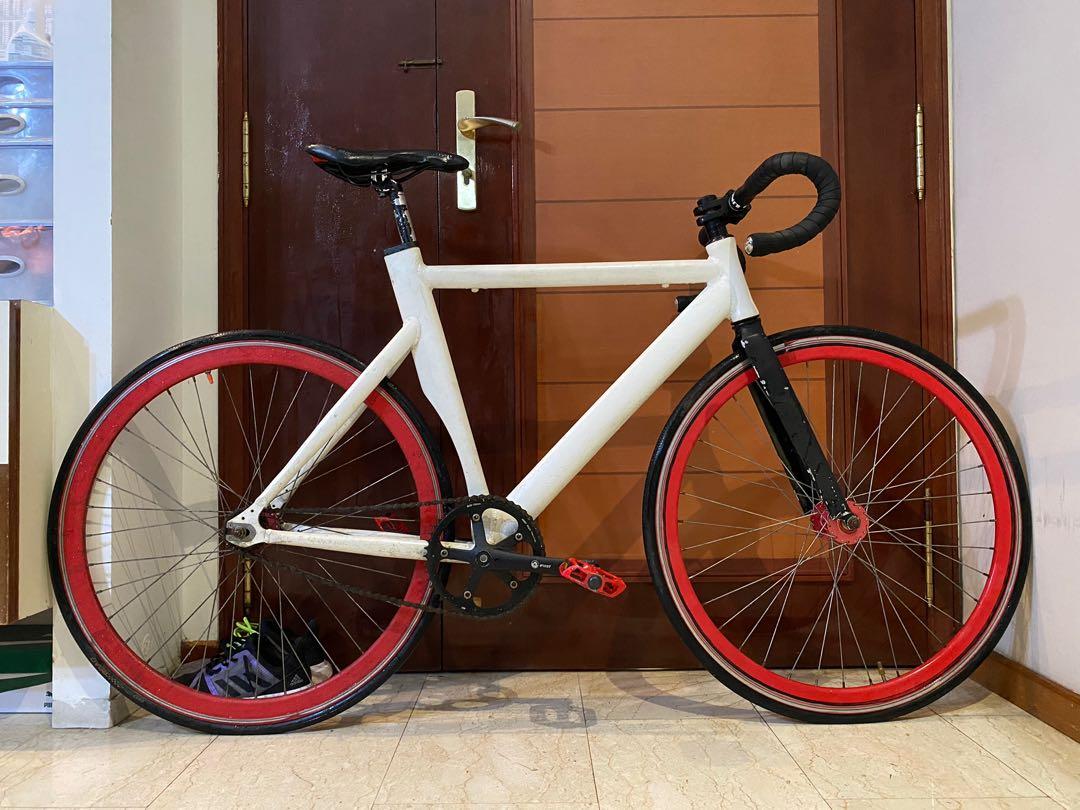 All white fixie bike on sale