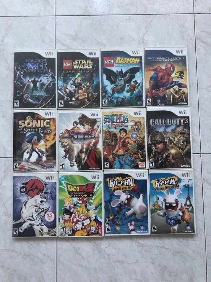 Wii Games Star wars Batman Spider Man Sonic One Piece etc