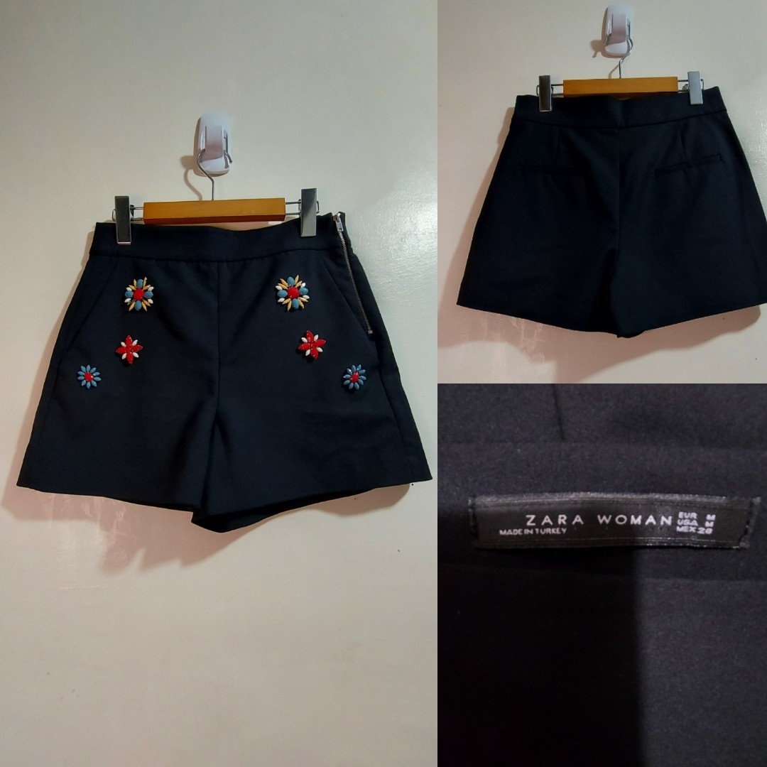 Zara Embellished High Waist Shorts 
