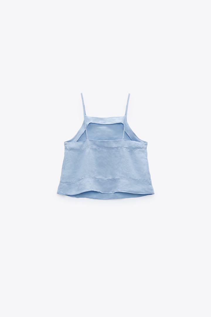 Zara linen top (Category: Blouses) located in Naga. Submitted by empr_ (Listing ID 1166642374, Image 2). Description: Brandnew Zara linen top. Can fit xs-m. Never used. Bought for 1,495php. Soo pretty in actual. 😍.