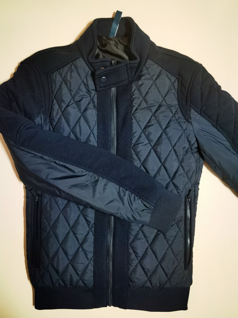 Zara quilted jacket mens online