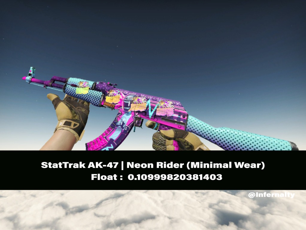 (0.10FV) StatTrak AK-47 Neon Rider MW CSGO SKINS KNIVES, Video Gaming ...