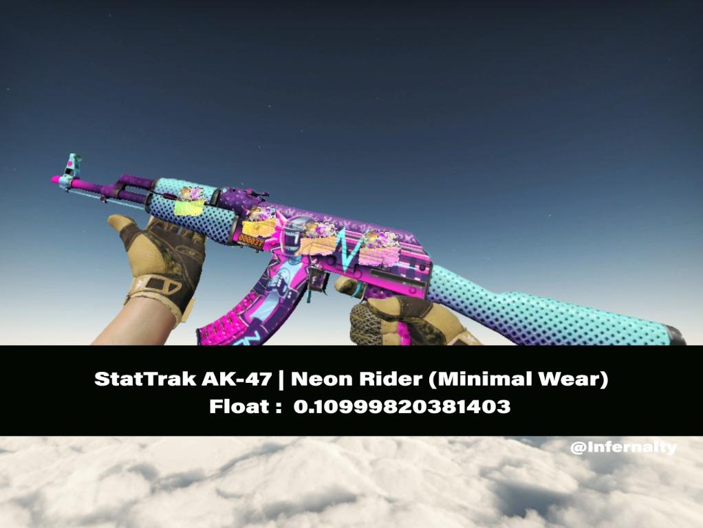 (0.10FV) StatTrak AK-47 Neon Rider MW CSGO SKINS KNIVES, Video Gaming ...