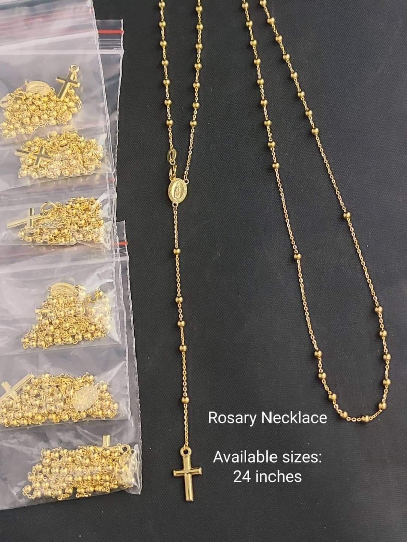 18k ROSARY GOLD NECKLACE, Women's 