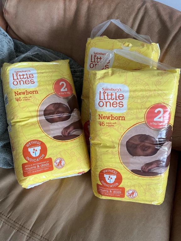3 x 46 Sainsburys Little Ones size 2 newborn nappies. Visiting grandson has grown too quickly so do not need these