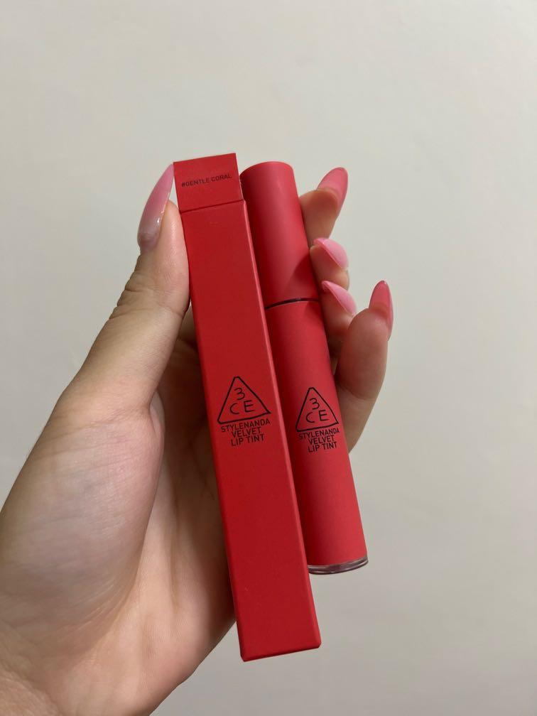 3CE Velvet Lip Tint #GentleCoral, Beauty  Personal Care, Face, Makeup on  Carousell