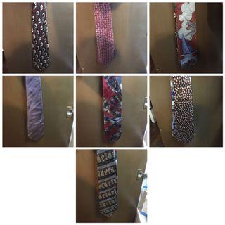 7pcs Bundle Neckties (Fendi, Zion, Roundtree, Tango, Tie Line, All Silk, Puritan)
