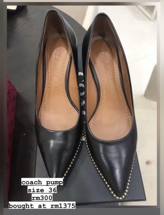 💯 Authentic Coach Pump in black gold studed, Women's Fashion, Footwear,  Heels on Carousell