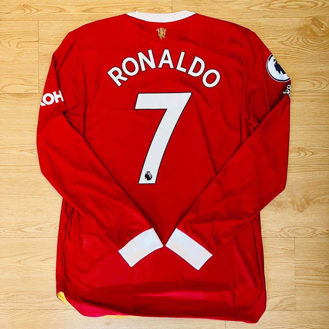 Adidas Authentic Manchester United Cristiano Ronaldo Home Jersey w/ EPL + No Room for Racism Patches 21/22 (Real Red/White) Size 2XL