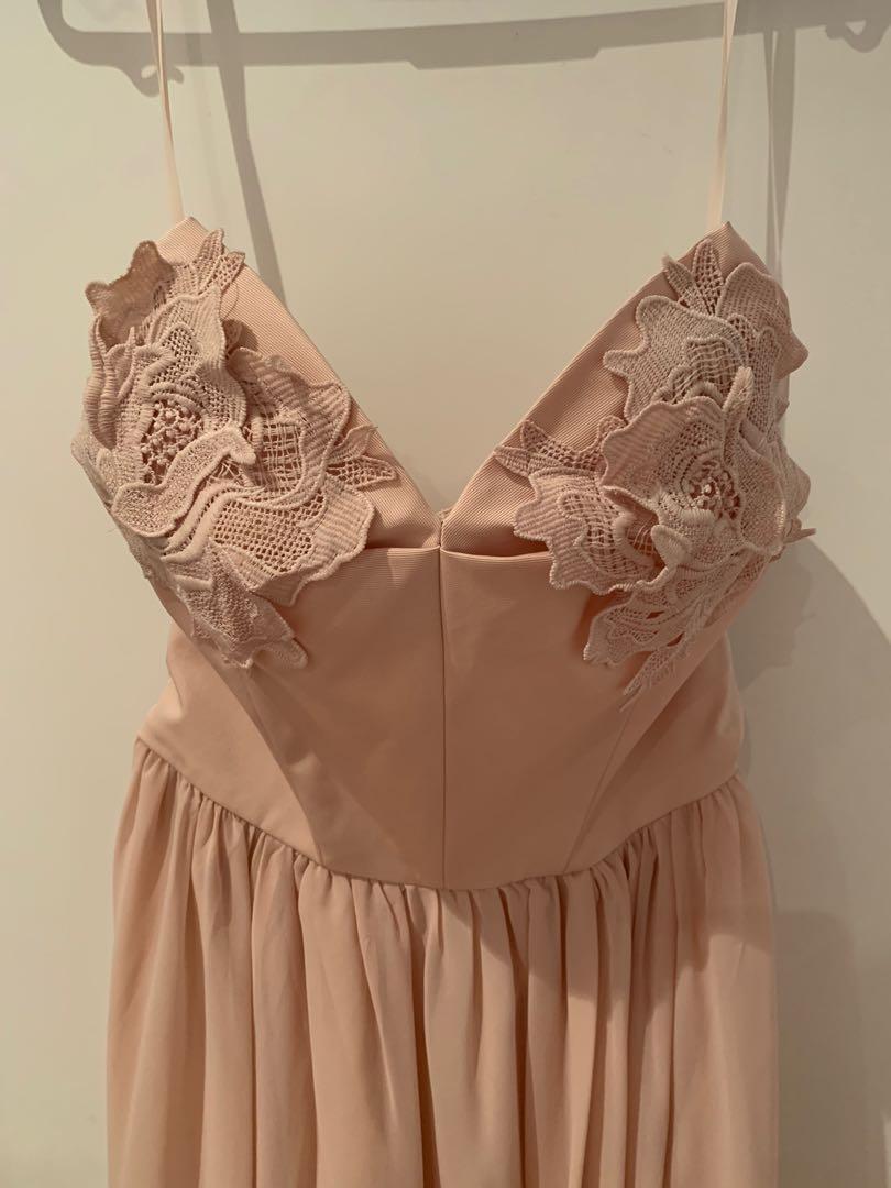 ASOS long semi formal dress -peach pink, Women's Fashion, Dresses & Sets,  Dresses on Carousell
