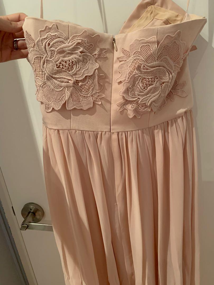 ASOS long semi formal dress -peach pink, Women's Fashion, Dresses & Sets,  Dresses on Carousell