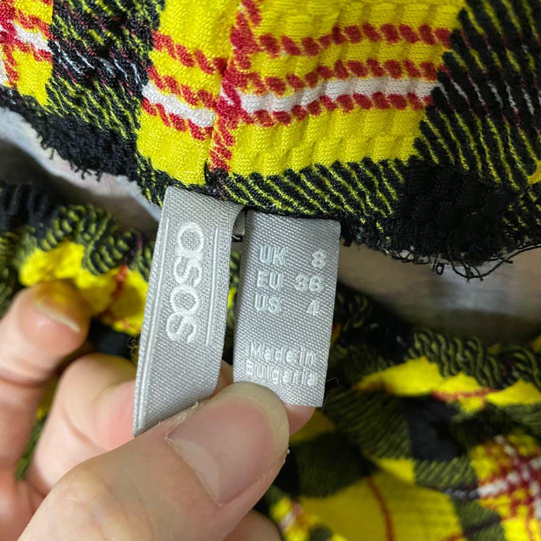 Yellow checkered sweatpants deals