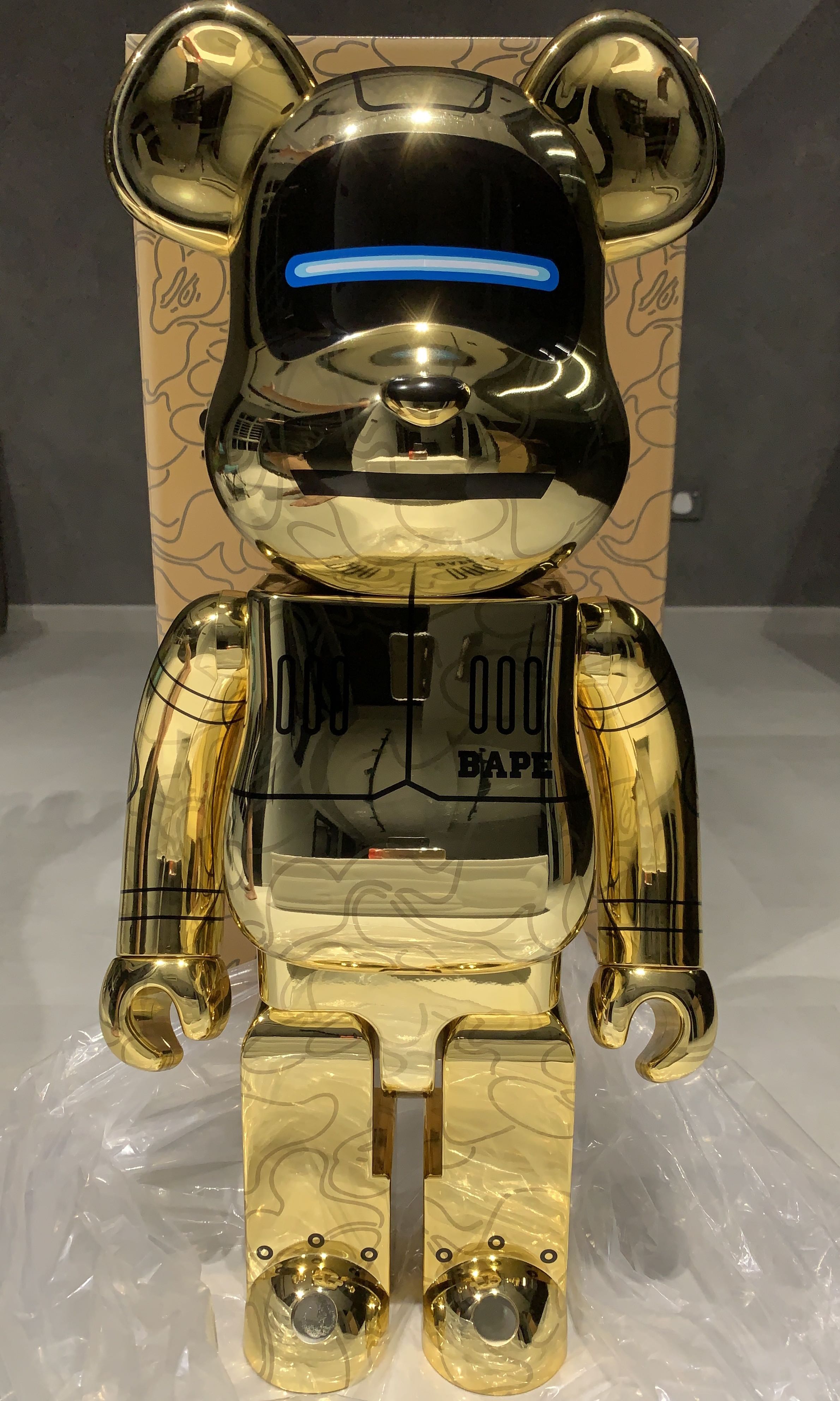 Bearbrick x BAPE x Hajime Sorayama Baby Milo 1000% Gold