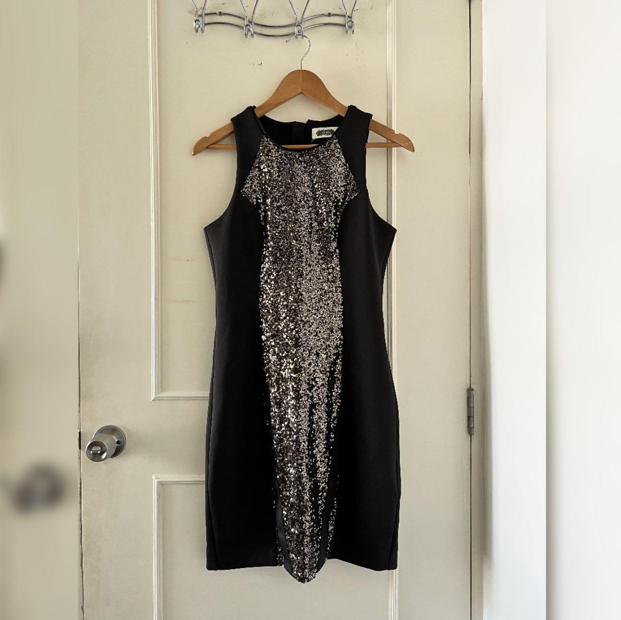 gold sequin long dress plus size Plus Size Luxury Gold Sequin V-Neck Evening Dress main image 0