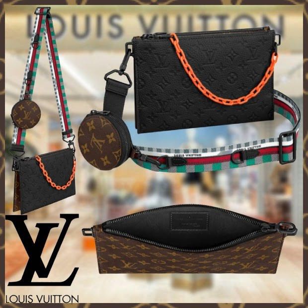 Lou.is Vui.tton TRIO POUCH Monogram coated canvas and black Taurillon  Monogram leather M59681 High